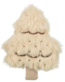 Weihnachtsbaum mit Katzenminze, 10,5 cm, Plüsch, beige/gold